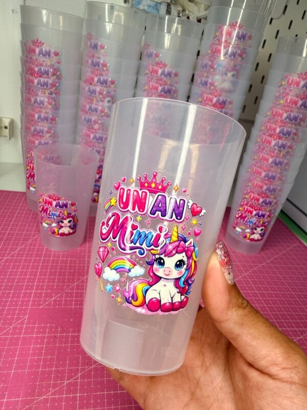 1 an licorne Gobelet personnalisé 33 cl réutilisable pour anniversaire et événements