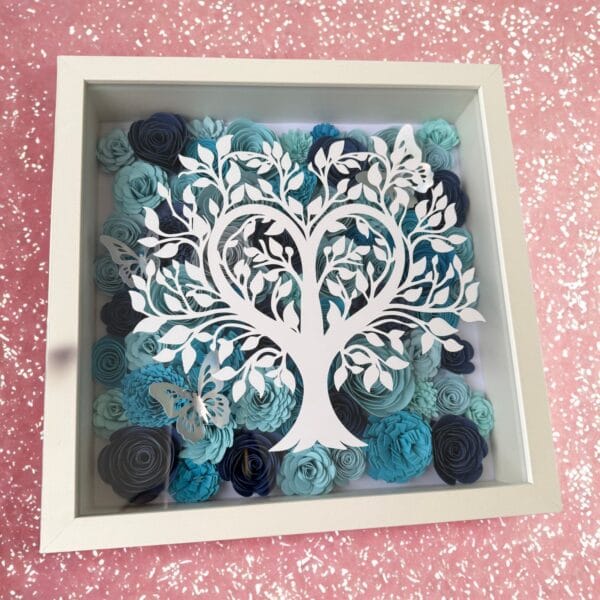 Cadre fleuris arbre de vie