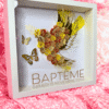 Cadre Colombe Fleurie – Souvenir personnalisé en fleurs de papier