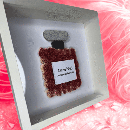 Cadre parfum personnalisable en fleurs roulées – Cadeau élégant et unique