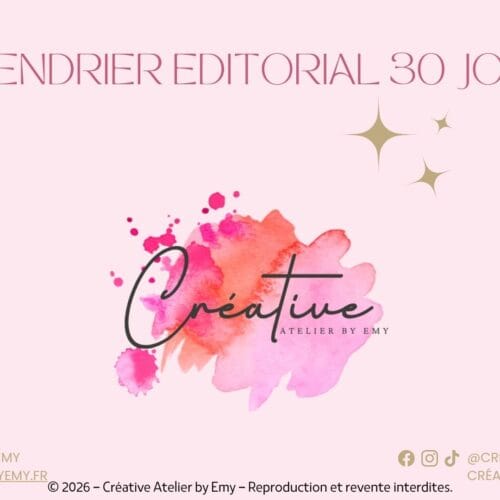 Calendrier éditorial – 30 jours spécial personnalisation