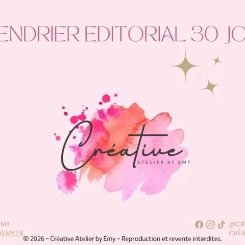 Calendrier éditorial – 30 jours spécial personnalisation