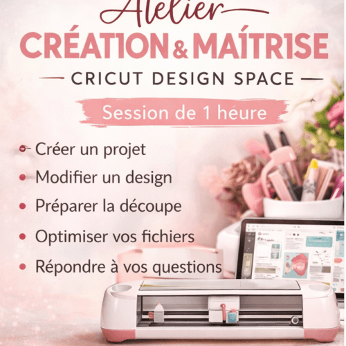 Atelier Création & Maîtrise Cricut Design Space – 1h (Visio individuelle)