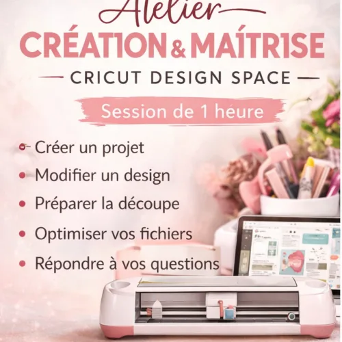 Atelier Création & Maîtrise Cricut Design Space – 1h (Visio individuelle)