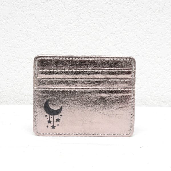 Porte-cartes compact en simili cuir craquelé