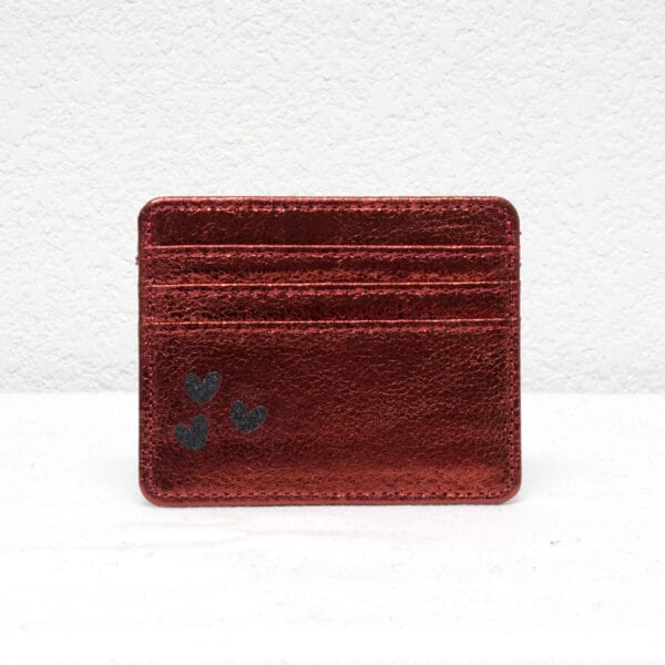 Porte-cartes compact en simili cuir craquelé
