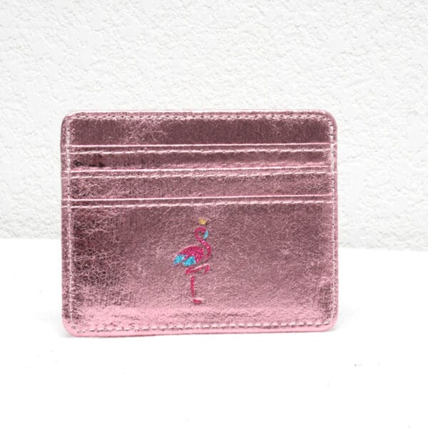 Porte-cartes compact en simili cuir craquelé