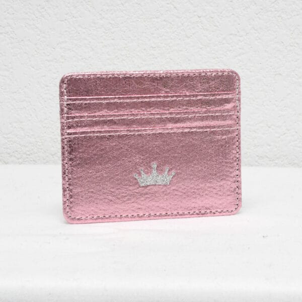 Porte-cartes compact en simili cuir craquelé