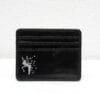 Porte-cartes compact en simili cuir craquelé