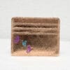 Porte-cartes compact en simili cuir craquelé