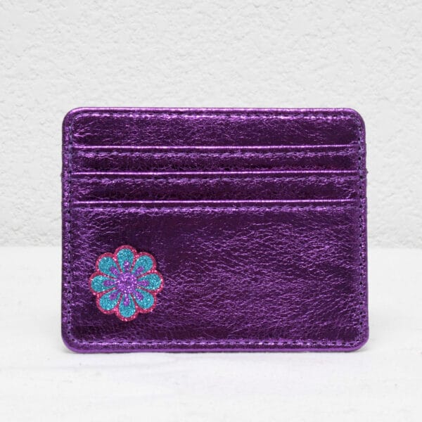 Porte-cartes compact en simili cuir craquelé