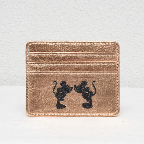 Porte-cartes compact en simili cuir craquelé