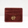 Porte-cartes compact en simili cuir craquelé