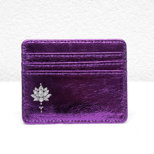Porte-cartes compact en simili cuir craquelé