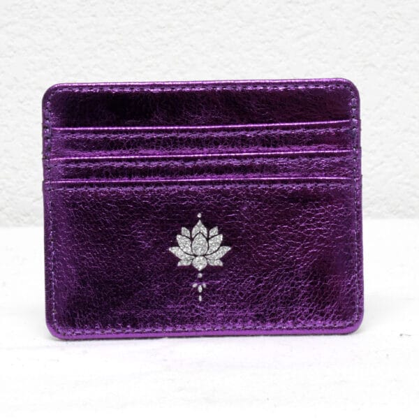 Porte-cartes compact en simili cuir craquelé