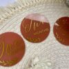 Disques évolutifs terracota plexi rond gold Disques évolutifs " Terracotta"