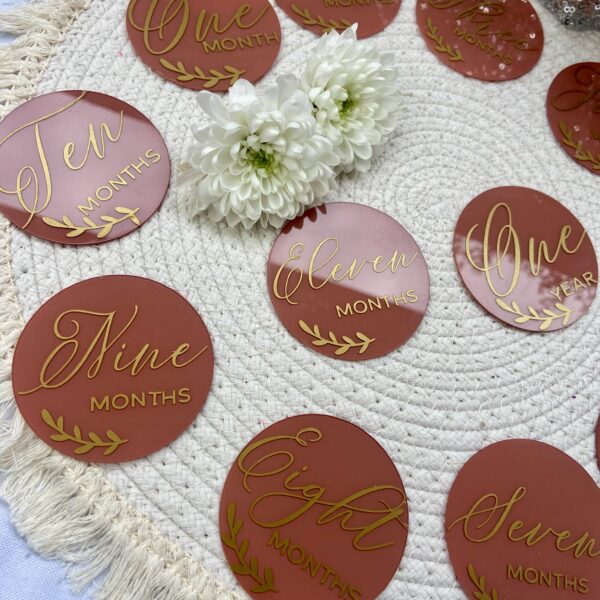 Disques évolutifs terracota plexi rond or Disques évolutifs " Terracotta"