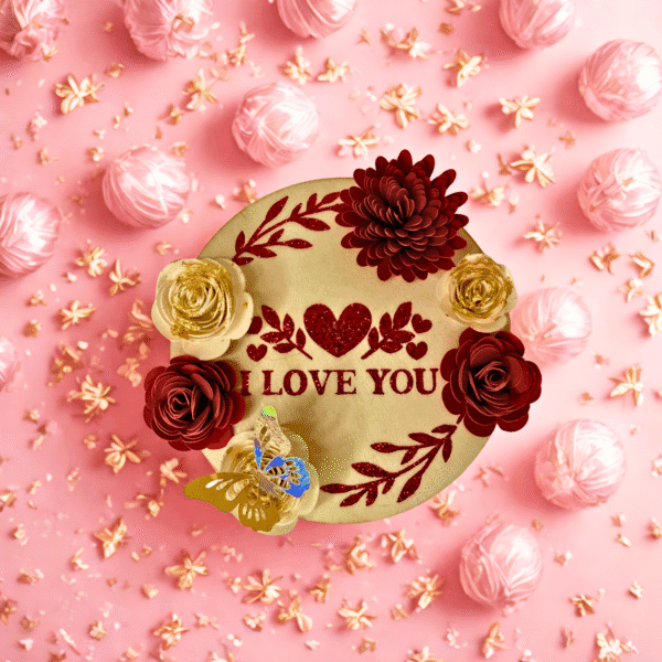 Magnet fleurie personnalisée – cadeau unique avec message et papillon holographique