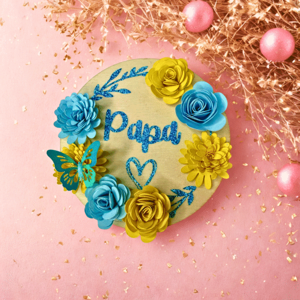 Magnet fleurie personnalisée – cadeau unique avec message et papillon holographique