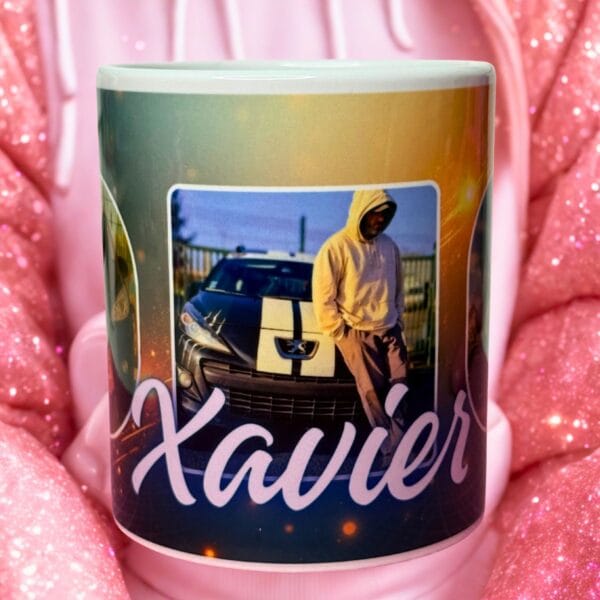 Mug souvenir personnalisé – Création sur mesure avec photo, texte et thème au choix
