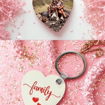 Porte-clés Cœur Personnalisable – Photo, Message ou Motif au Choix