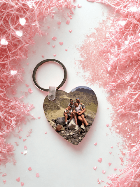 Porte-clés Cœur Personnalisable – Photo, Message ou Motif au Choix