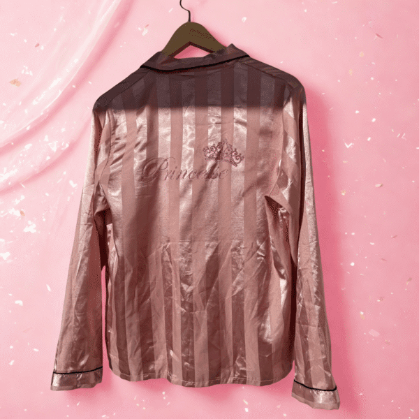Pyjama cintre Pyjama satiné « Princesse » – Flocage pailleté rose
