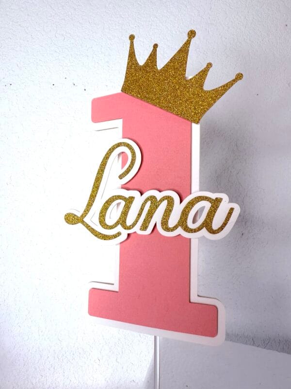 Cake topper Princesse chiffre