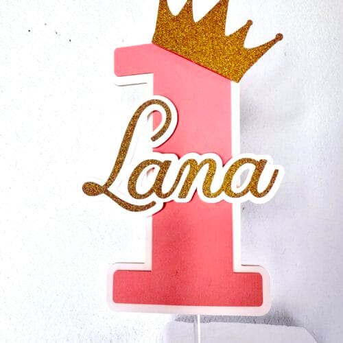 Cake topper Princesse chiffre