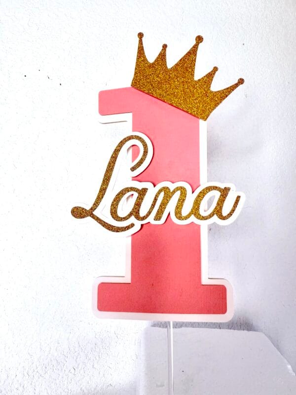 Cake topper Princesse chiffre