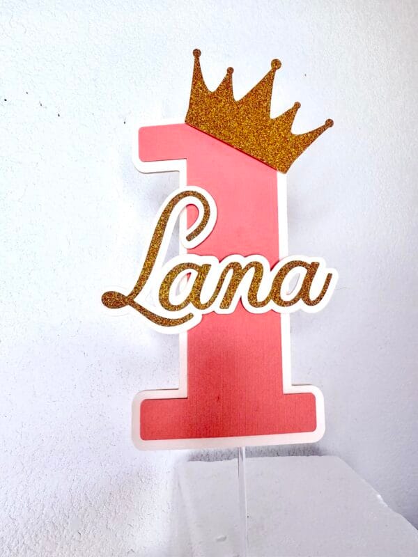 Cake topper Princesse chiffre