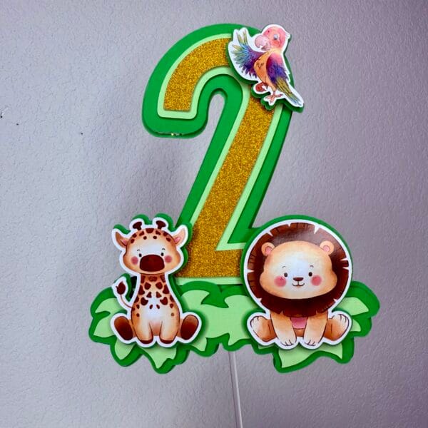 Cake topper chiffre savane
